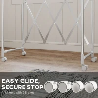 HOMCOM Suszarka do ubrań, Składany stojak suszarki z 3 regulowanymi szynami, Suszarka wieżowa z kółkami na pranie wewnętrzne i zewnętrzne(m-6)