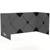 Outsunny Paravan pliabil pentru camping, paravan de intimitate cu cordoane de ancorare, cârlige pentru sol, geantă de transport pentru camping, grădină 480 x 120 cm Gri închis(m-1)