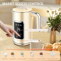 HOMCOM Touch Screen Kettle and Toaster Set - Cream(m-5)