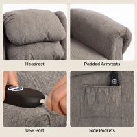 HOMCOM Velvet-Feel Electric Riser Recliner Chair, Power Lift Recliner Chair for Elderly with Remote Control, Dark Grey(m-6)