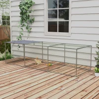 PawHut Țarc cușcă clapier exterior 3 m² pentru animale mici dim. 3 x 1 x 0,8 m oțel galvanizat(m-2)