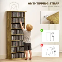 HOMCOM 360 CD Storage Unit - Rustic Brown(m-6)