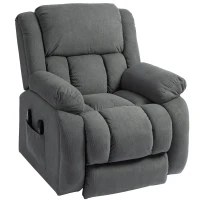 HOMCOM Recliner Armchair Lift Chair, Electric Recliner Chair with Vibration Massage and Heat, Wide Seat, USB Port, Grey(m-11)