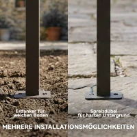 Outsunny Terrassendach Pergola ca. 4x3m Terrassenüberdachung mit Verstellbares Dach, Wandmontage UV 30+ Cremeweiß(m-7)