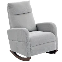 HOMCOM Corduroy Rocking Armchair - Grey(m-11)