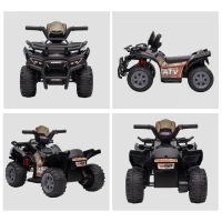 HOMCOM Quad electric pentru copii 6V, cu funcție înainte, muzică, quad electric pentru copii 1,5-3 ani Negru(m-4)