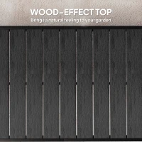 Outsunny Stół ogrodowy dla 8 osób, aluminiowy, czarny, plastikowy(m-4)