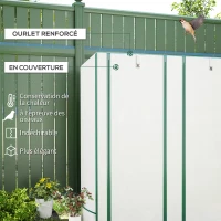 Outsunny Serre de jardin avec étagères métalliques à 3 niveaux serre de balcon couverture PE toit incliné 144 x 48 x 152 cm blanc(m-4)