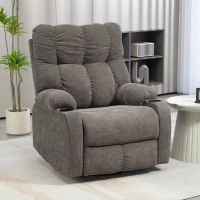 HOMCOM Fotoliu relax cu suport pentru picioare, fotoliu de odihnă, rotativ, până la 150 kg, cadru din oțel, 88x96x108cm, maro deschis(m-4)