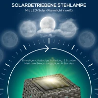 Outsunny Solar Stehlampe Rattan Solarlampen mit Lichtsensor Automatische LED Solarleuchte im Boho-Stil IP44 Wasserdicht(m-5)