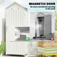 Outsunny Armoire de jardin en bois, abri très haut avec étagères réglables, porte magnétique, toit galvanisé, ventilation(m-5)