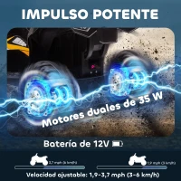 HOMCOM Quad Eléctrico para Niños de 3-5 Años Vehículo Eléctrico a Batería 12V con 2 Motores 83x53x55,5 cm Amarillo(m-4)