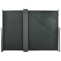 Outsunny Prelată Laterală Retractabilă cu Mâner, Separator Grădină din Metal și Poliester 180 g/m², Anti UV, pentru Intimitate în Exterior, pentru Balcon sau Grădină, 600x180 cm, Gri