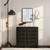 HOMCOM Rectangular Wall Mirror with HD Glass - Black(m-7)