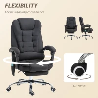 Vinsetto Six-Point Massage and Heated Office Chair - Black(m-7)
