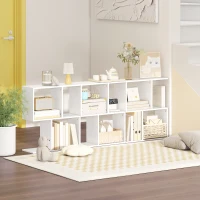 HOMCOM Side Table, Narrow End Table with Storage Shelves, S-Shaped, 3-Tier, 50W x 19.5D x 58H cm, White(m-8)