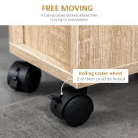 kleankin Armario de Baño con Ruedas Mueble Auxiliar para Baño con Estante Abierto Puerta y Cajón 18x30x68,5 cm Roble(m-5)