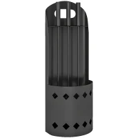 Outsunny Set servitor pentru șemineu 4 piese, accesorii unelte pentru șemineu cu mătură lopată tisonier și suport, din metal negru(m-7)