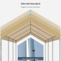 Outsunny Garaj tip cort 6m x 3m, Garaj portabil, Cort de gradina cu copertina, adapost de depozitare, cu copertina din PE anti-UV si kit de ancorare, pentru masina, barca, petrecere, nunta(m-6)