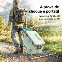 Outsunny Frigorífico Portátil Elétrico 42,5L com Compressor Controlo por App Rodas Alça Barra -20℃ a 20℃ e Suporte para Telemóvel Verde(m-7)