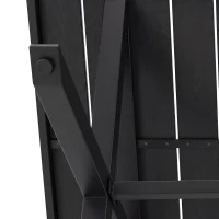 Modernes 6-teiliges Garten- und Terrassen-Esstisch-Set, kreuzförmigem Eisengestell, Schwarz+Naturfarbe(m-12)