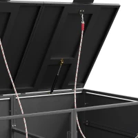 Mülltonnenbox mit Belüftungslöchern, für 2x 120–240 l und den Außenbereich geeignet, 132x84,5x118 cm, Grau+Naturfarbe(m-12)