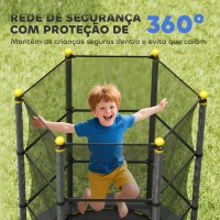 HOMCOM Trampolim para Crianças com Rede de Segurança e Estrutura de Aço para Interiores e Exteriores Carga 50kg Ø140x190 cm Preto(m-7)