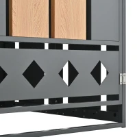 Mülltonnenbox mit integriertem Pflanztrog, abschließbar, für 2 Standard‑Mülltonnen, 132x80x124,5 cm, Grau+Naturfarbe(m-9)