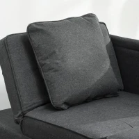 HOMCOM Convertible Single Sofa Bed, 3-in-1 Multi-Functional Sleeper Chair Bed with Magazine Pocket, Grey(m-9)