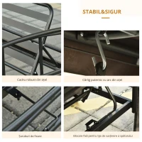 Outsunny Balansoar 3 Locuri si Sezlong cu Copertina tip Foisor cu Plasa Impotriva Tantarilor si Perne(m-5)