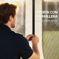 Outsunny 4 Paneles Laterales 3,4x2 cm para Carpa de Jardín Tela Mosquitera para Cenador Gazebo con Cremalleras y Anillas Negro(m-6)