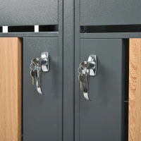 Mülltonnenbox mit integriertem Pflanztrog, abschließbar, für 2 Standard‑Mülltonnen, 132x80x124,5 cm, Grau+Naturfarbe(m-11)