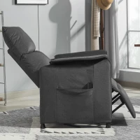 HOMCOM Power Recliner Chair, Reclining Chair with Remote, Pocket Springs, Silent Motor and Side Pockets, Black(m-9)