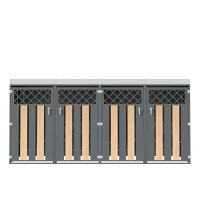 Abschließbare Mülltonnenbox, für 4 Standardtonnen mit integriertem Blumentrog, 264x80x124.5 cm, Grau+Naturfarbe(m-1)