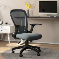 Vinsetto Chaise fauteuil de bureau hauteur réglable pivotante 360 ° roulettes revêtement maille 63 x 54 x 103 cm gris(m-11)