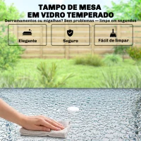 Outsunny Conjunto de Mesa e Cadeiras de Jardim de 8 Peças com Chapéu de Sol 6 Cadeiras Dobráveis e Mesa de Vidro Cinza(m-8)