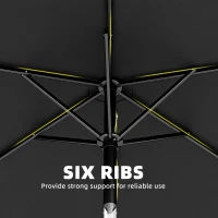 Outsunny 2m Garden Parasol Umbrella, Outdoor Table Parasol Umbrella with Crank Handle, Tilt Function, UV30+ Protection(m-6)