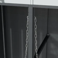 Abschließbare Mülltonnenbox, für 4 Standardtonnen mit integriertem Blumentrog, 264x80x124.5 cm, Grau+Naturfarbe(m-11)