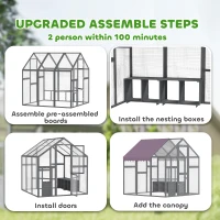 PawHut Large Walk In Chicken Run with Waterproof & Anti-UV Cover, for 6-8 Chickens, for Garden, Farm, 5.5' x 6' x 6'(m-4)