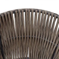 Modernes 6‑teiliges Garten-Essgruppen-Set, für 6 Personen, Khaki+Naturfarbe(m-10)