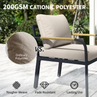 Outsunny 7 Seater Garden Furniture Set, Metal Garden Sofa Set with Cushions, Outdoor Furniture Conversation Sets, Khaki(m-5)