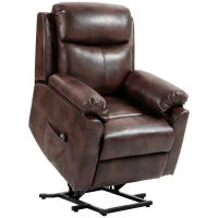HOMCOM Faux Leather 70° Electric Riser Recliner Chair, Dark Brown(m-1)