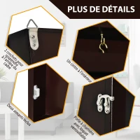 Frame box T-frame cadre pour maillot porte acrylique doublure interne feutre 60L x 7l x 80H cm marron(m-6)