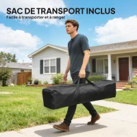 Outsunny Tonnelle de jardin exterieur 3x3m, tonnelle pliante avec parois latérales, protection UV 50+, sac de transport, gris(m-9)