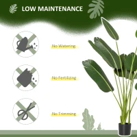 HOMCOM Bananier Artificial 160 cm cu Ghiveci și 10 Frunze Realiste, Plantă Artificială Tropicală pentru Decorațiuni Interioare și Exterioare, Verde(m-6)