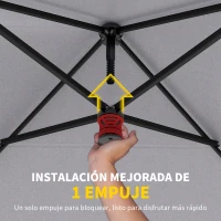 Outsunny Carpa Plegable 6x3 m Pop-up Altura Ajustable 3 Niveles UPF50+ Bloqueo Central Sacos de Arena Bolsa con Ruedas Plateado(m-4)
