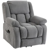HOMCOM Recliner Armchair Lift Chair, Electric Recliner Chair with Vibration Massage and Heat, Wide Seat, USB Port, Light Grey(m-11)