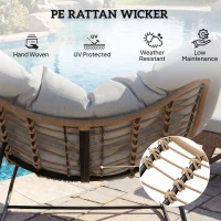 Outsunny Indoor Outdoor Rocking Chair, Oversized Rocking Egg Chair with Cushion for Living Room, Garden, Patio, Light Grey(m-7)