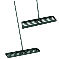 Outsunny Lawn Levelling Rake, 113 x 26 cm Lawn Leveller Lute with 169 cm Handle for Grass Soil Sand Yard Golf Course(m-10)