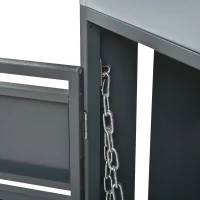 Mülltonnenbox mit integriertem Pflanztrog, abschließbar, für 2 Standard‑Mülltonnen, 132x80x124,5 cm, Grau+Naturfarbe(m-12)